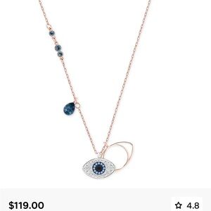 Swarovski Blue and Silver Eye Pendant Necklace